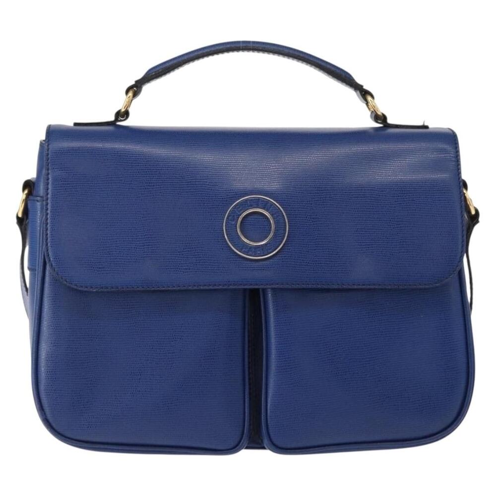 Celine Leather Circle Shoulder Bag Blue